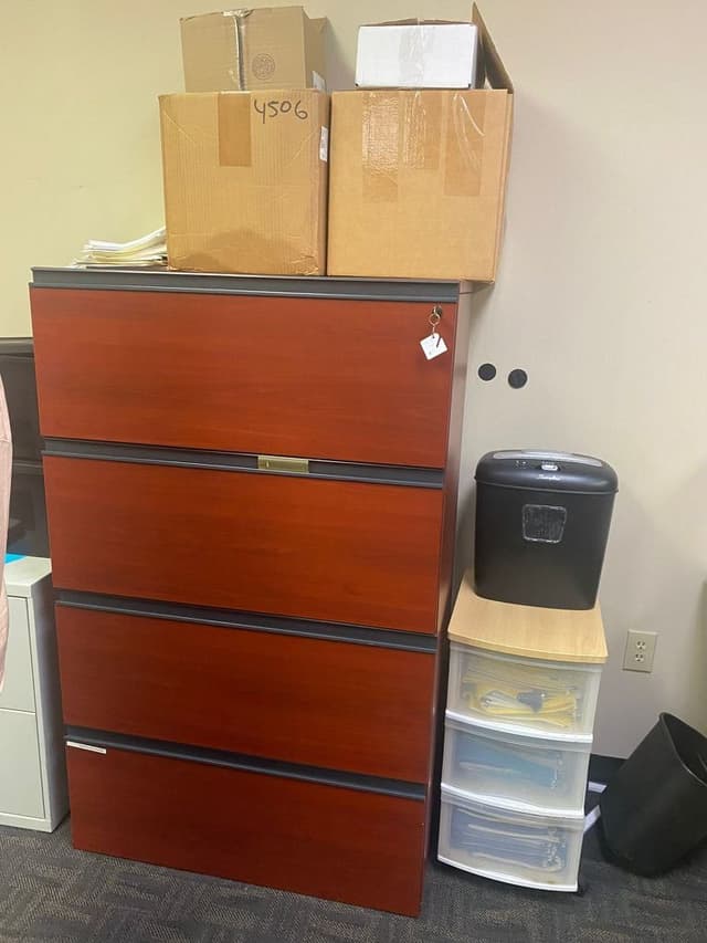 Wooden Office Filing Cabinet with 4 Drawers