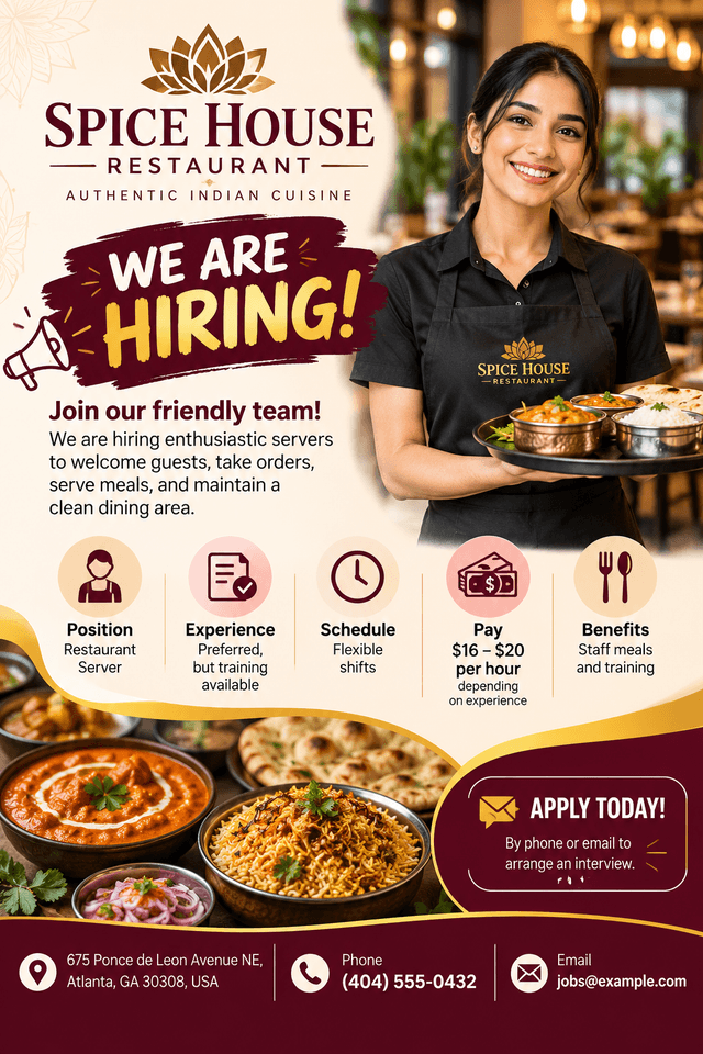Restaurant Staff Wanted