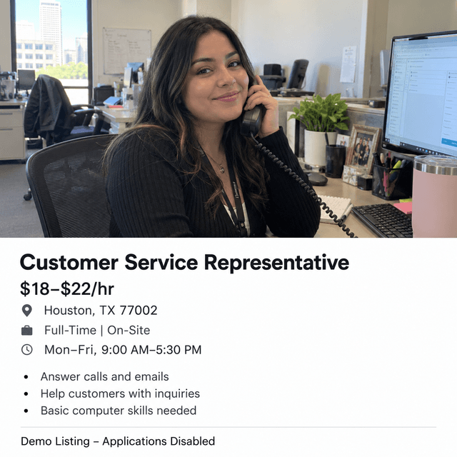 Customer Service Representative – Full-Time