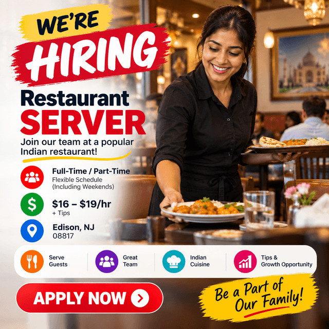 Restaurant Server – Indian Restaurant