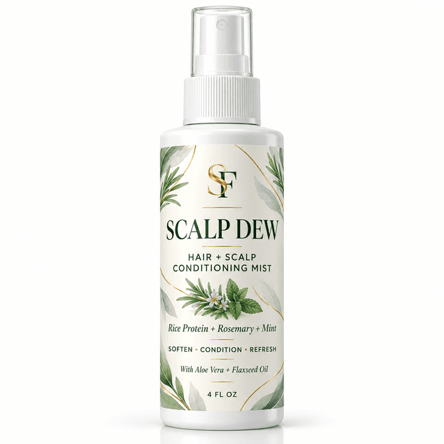 Scalp Dew Hair and Scalp Spray, Leave In Conditioner Mist with Rice Protein, Rosemary and Mint