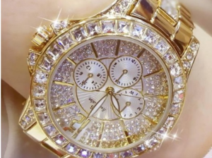Luxury Gold-Finish Watch For Sale